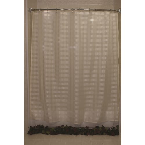 Vision Check Shower Curtain, Polyester, 72"x72", Beige
